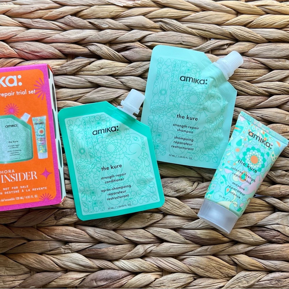 The amika: the kure strength repair shampoo, conditioner and mask hair care kit